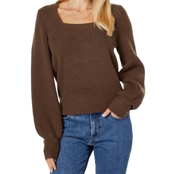 Madewell Sweaters - Madewell Melwood Square Neck Pullover Sweater in Forage Size Large